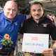Scott Kelly of NASA (left) and Mikhail Kornienko of Roscosmos (right) celebrate their 300th consecutive day in space on January 21, 2016. They wouldn’t come back down to Earth for another 40 days. (Image: NASA)